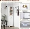 172 cm Badezimmerschrank schmaler Badschrank mit 3 offenen Regalen 1 Schublade 1 Tür & verstellbarem Regal Weiß Bild 5