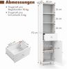 172 cm Badezimmerschrank schmaler Badschrank mit 3 offenen Regalen 1 Schublade 1 Tür & verstellbarem Regal Weiß Bild 2