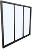Vente-unique - BAYVIEW Innenglaswand MetallGlas Schwarz - B 3,5 cm x H 130 cm x L 90 cm Bild 2