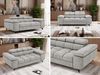 Sofa NIDELLA, 2-Sitzer, verstellbaren Kopfstütze, Wellenfeder, Polstersofa mit Armlehnen und schwarze Beine - Hellgrau Velvet Bild 2