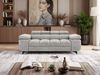Sofa NIDELLA, 2-Sitzer, verstellbaren Kopfstütze, Wellenfeder, Polstersofa mit Armlehnen und schwarze Beine - Hellgrau Velvet Bild 4