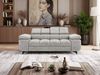 Sofa NIDELLA, 2-Sitzer, verstellbaren Kopfstütze, Wellenfeder, Polstersofa mit Armlehnen und schwarze Beine - Hellgrau Velvet Bild 5