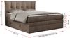 Boxspringbett 7-Zonen Taschenfederkernmatratze und Topper - PREMIUM-10-KING - 180x200cm - Braun Velours - H3 Bild 5