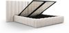 Micadoni Bett Kelp mit Doppelkopfteil Strukturierter Stoff Moly Grau Beige Melange 140x200 Bild 4
