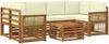 vidaXL Outdoor-Sofagarnitur 7 pcs Natur und Creme Massivholz Akazie 3384086 Bild 2