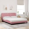 vidaXL Bett mit Matratze Rosa 160x200 cm Samt 3208669 Bild 3