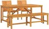 vidaXL Garten Essgruppe 4 Stk. Braun Massivholz Akazie 3154112 Bild 2