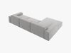 Micadoni Ecksofa Jodie 4-Sitzer Links Strukturierter Stoff Megan Hellgrau Bild 4