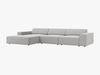 Micadoni Ecksofa Jodie 4-Sitzer Links Strukturierter Stoff Megan Hellgrau Bild 2