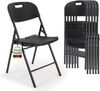 Sekey Klappstuhl 6er Set, Klappstühle aus Kunststoff und Metall, Campingstuhl Gartenstuhl Klappbar bis 150KG, Schwarz Holzoptik Bild 1