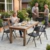 Sekey Klappstuhl 6er Set, Klappstühle aus Kunststoff und Metall, Campingstuhl Gartenstuhl Klappbar bis 150KG, Schwarz Holzoptik Bild 2