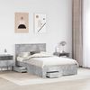 vidaXL Bettrahmen mit Kopfteil Beton Grau 135 x 190 cm Holzwerkstoff 3408275 Bild 3