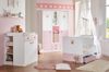 Babybett >CINDY2< (BxHxT: 80x85x144 cm) in WEISS + ABSETZUNGEN ROSE Bild 2