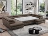 Mks Möbel 'Pedro U-Form' Ecksofa mit Schlaffunktion und verstellbaren Kopfstützen, Braun, Velours, mit Topper Bild 5