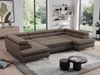 Mks Möbel 'Pedro U-Form' Ecksofa mit Schlaffunktion und verstellbaren Kopfstützen, Braun, Velours, mit Topper Bild 4