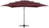vidaXL Sonnenschirm mit Aluminium-Mast 4-lagig Bordeauxrot 250x250 cm 313824 Bild 3
