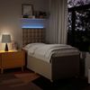 vidaXL Boxspringbett mit Matratze Creme 80x200 cm Stoff 3293426 Bild 4