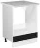 Herdumbauschrank R-Line Schwarz Hochglanz 60 cm , AP Marmor Vicco Bild 5