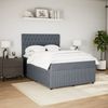 vidaXL Boxspringbett mit Matratze Dunkelgrau 160x200 cm Samt 3294689 Bild 4