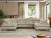 MKS Möbel 'Pablo U-Form' Wohnlandschaft mit Bettkasten, Beige, Samt, ohne Topper Bild 3