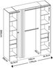 Dmora Großer Kleiderschrank Era, Struktur für begehbaren Kleiderschrank, offener Kleiderbügel, 180 x 50 x 205 cm, Eiche und Anthrazit Bild 3