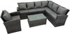 Fimous Hoher Rücken Rattan Ecksofa Set Länger Couchtisch Gartenmöbel Dunkelgrau rechte Option mit Extra Sessel Bild 2