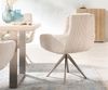 Esszimmerstuhl Abelia-Flex mit Armlehnen Cord Beige Kreuzgestell kantig Edelstahl Bild 5