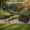 Albatros Bierzeltgarnitur Rattan – robuste Biertischgarnitur Klappbar und hohe Tragkraft – Set aus 2x Bierbank und 1x Biertisch für bis zu 10 Personen – Bierbankgarnitur Bild 4