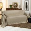 Beautissu Romantica Tagesdecke Plaid Wildlederoptik Natur, 280 x 210 x 1 cm Bild 4