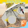 Clanmacy Sonnenschirm Strandschirm 210cm UV Schutz 50+ Neigbar Beige mit Erdspieß & Tasche, LxB: 210x200 cm, Stabiler knickbar/für Garten, Balkon, Terasse/Sonnenschutz UV50+ Bild 3