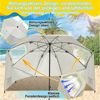 Clanmacy Sonnenschirm Strandschirm 210cm UV Schutz 50+ Neigbar Beige mit Erdspieß & Tasche, LxB: 210x200 cm, Stabiler knickbar/für Garten, Balkon, Terasse/Sonnenschutz UV50+ Bild 4