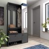 AX LIVING Schuhschrank mit Garderobe Tokessa 100cm mit Spiegel Graphit Bild 2