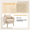 SeedWave Sessel Gepolsterter Sitzkomfort Einzelsofa,Einfacher Teddy-Samt-Sessel, Extra dickes Kissen Sessel, Freizeit Massivholz Bein Stuhl Bild 3