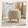 SeedWave Sessel Gepolsterter Sitzkomfort Einzelsofa,Einfacher Teddy-Samt-Sessel, Extra dickes Kissen Sessel, Freizeit Massivholz Bein Stuhl Bild 2