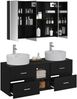 vidaXL Badezimmermöbel-Set 4 pcs Schwarze Eiche Ingenieurholz und Glas 3406904 Bild 3