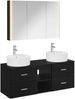 vidaXL Badezimmermöbel-Set 4 pcs Schwarze Eiche Ingenieurholz und Glas 3406904 Bild 2