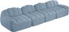 4-Sitzer Sofa 366x104x79 cm aus granuliertem Fleece rahmenlos modular, blau Bild 5