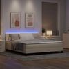 vidaXL Boxspringbett mit Matratze mit LED Creme 180 x 200 cm Stoff 3342231 Bild 5