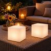 2x LED Solarleuchte, Würfel, LxH 20x20 cm Bild 1