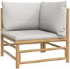 vidaXL 5-tlg. Garten-Lounge-Set mit Hellgrauen Kissen Bambus 3155089 Bild 5