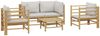 vidaXL 5-tlg. Garten-Lounge-Set mit Hellgrauen Kissen Bambus 3155089 Bild 3