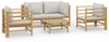 vidaXL 5-tlg. Garten-Lounge-Set mit Hellgrauen Kissen Bambus 3155089 Bild 2