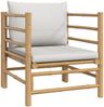 vidaXL 5-tlg. Garten-Lounge-Set mit Hellgrauen Kissen Bambus 3155089 Bild 4