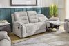 3-Sitzer-Relaxsofa Federkern mit Liegefunktion Dreier-Couch Stoff Chenille Grau Bild 4