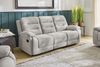 3-Sitzer-Relaxsofa Federkern mit Liegefunktion Dreier-Couch Stoff Chenille Grau Bild 2