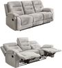 3-Sitzer-Relaxsofa Federkern mit Liegefunktion Dreier-Couch Stoff Chenille Grau Bild 1