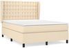 vidaXL Polsterbett mit Matratze Creme 140x190 cm Stoff, Härtegrad: H2 [3128282] Bild 2
