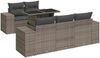 vidaXL 6-tlg. Garten-Sofagarnitur mit Kissen Grau Poly Rattan 3326731 Bild 2