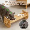 OSTWOLKE Futternapf Futterstation Höhenverstellbar Doppelnapf für Kleine Hunde und Katzen, Keramik Bild 3