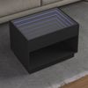 Couchtisch, Sofatisch mit Infinity-LED Schwarz 70x50x50 cm Bild 2